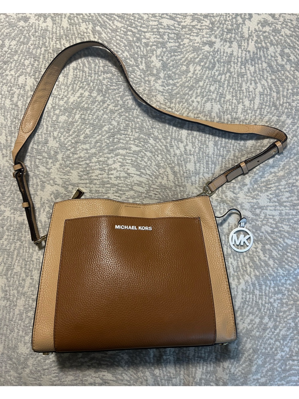 Michael Kors Small Gemma Tri-Color Pebbled Leather Satchel and Crossbody Purse